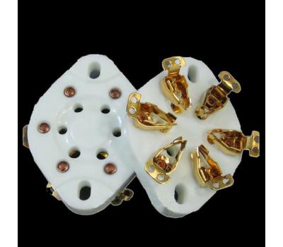 Ceramic 6-Pin Gold Plated Tube Socket