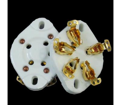 Ceramic 5-Pin Gold Plated Tube Socket