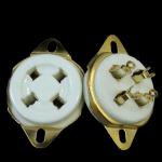 Ceramic 4-Pin Gold Plated Tube Socket