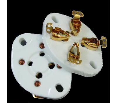 Ceramic 4-Pin Gold Plated Tube Socket