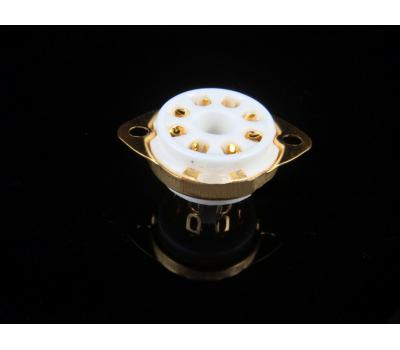 Ceramic 8-Pin Octal Gold Plated Tube Socket with Ring