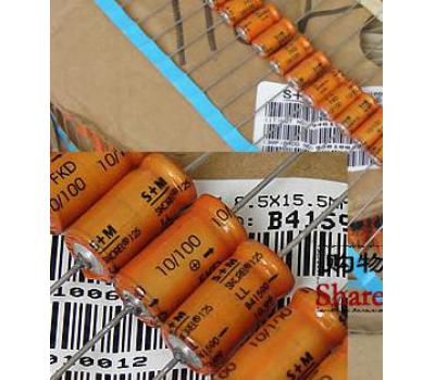 Simens 10uF 100V SIKOREL125 Axial Electrolytic Capacitor