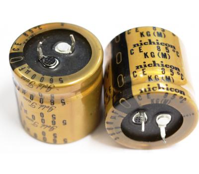 thumbnail interactive-video image 1 of Nichicon KG Gold Tune 6800µF 35V Audio Electrolytic Capacitor – 5-Pack, 6800mfd 1 of 4
