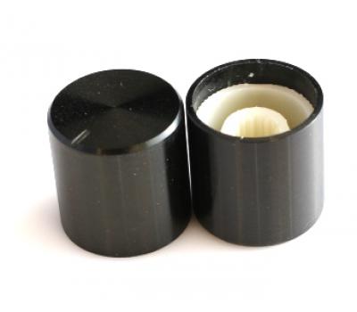 Black 17mm x 17mm Aluminum Rotary Knob