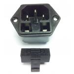 Power Inlet IEC Socket with Fuse Slot